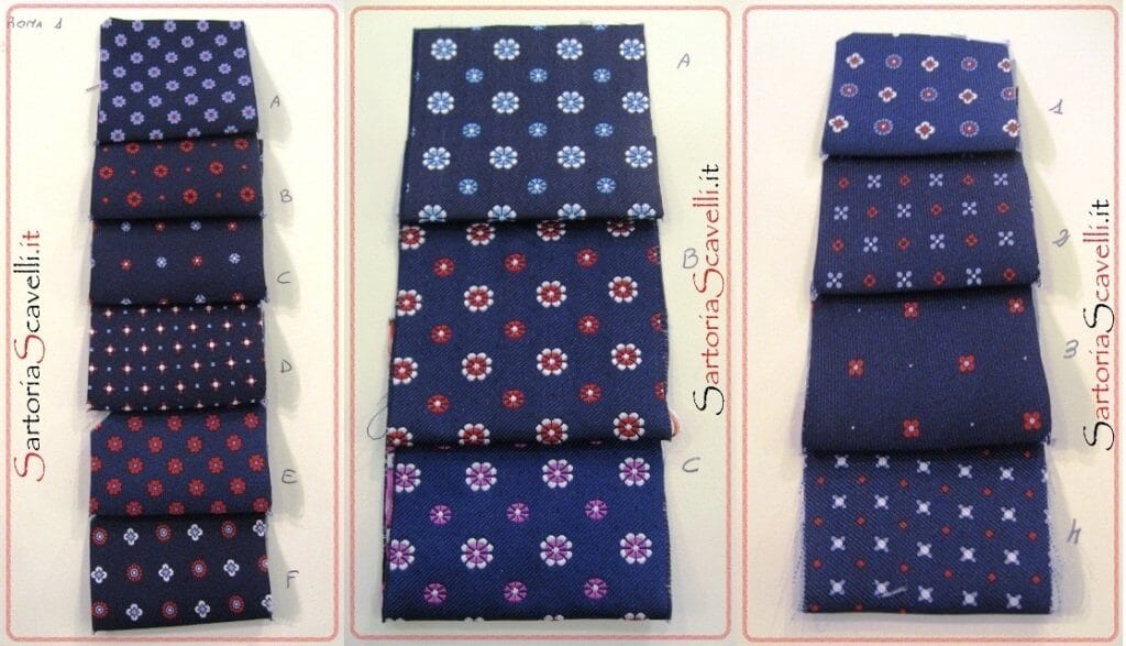 Campionario seta 2012 per Cravatte su misura