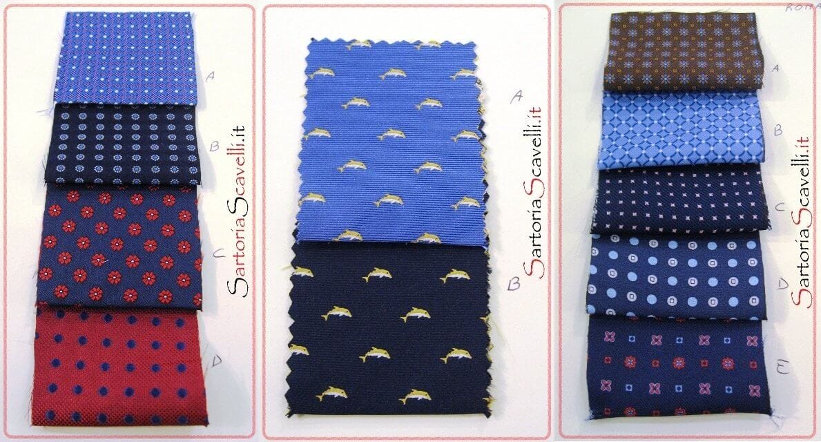 Campionario seta 2012 per Cravatte su misura
