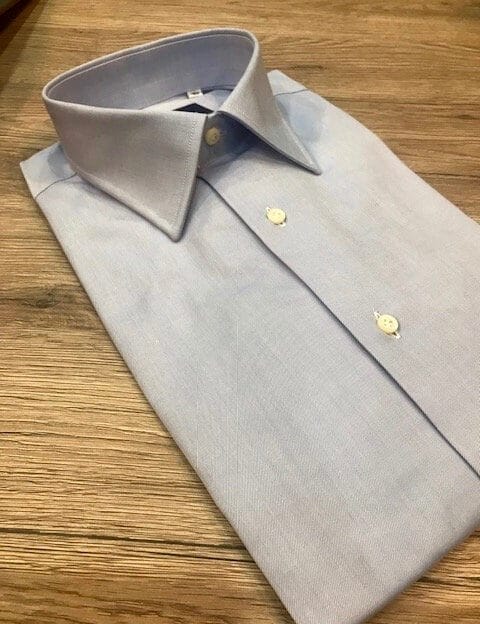 Camicia Sartoriale Twill Celeste