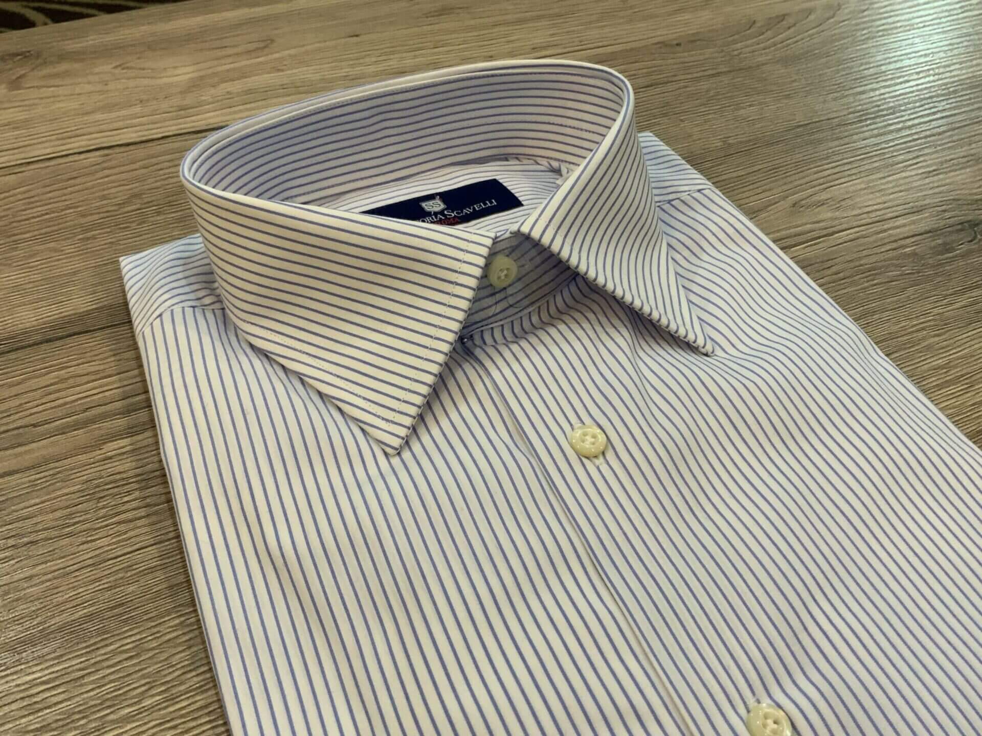 Camicia Sartoriale Righe Celeste