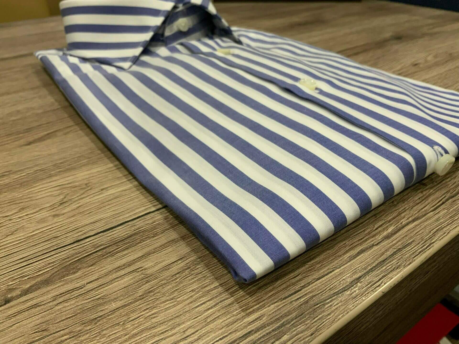 Camicia Sartoriale a righe larghe blu - immagine 2