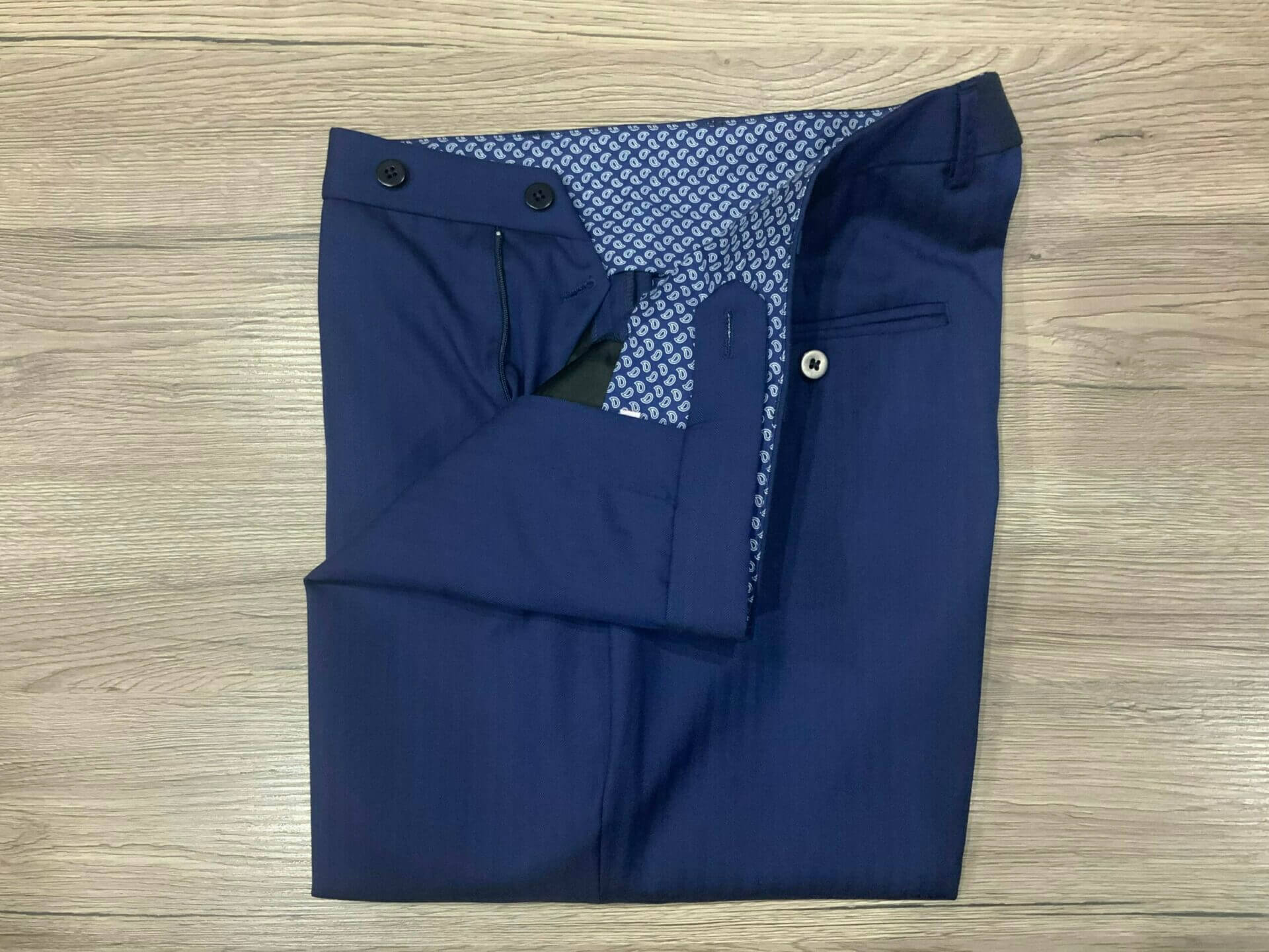Pantalone Sartoriale Spinato Blu